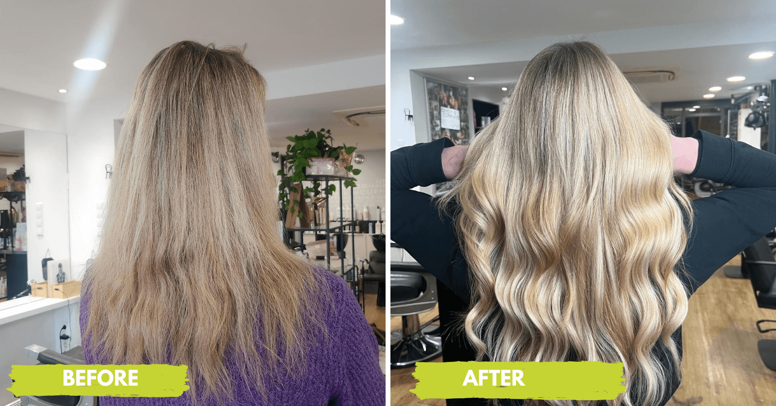 YouYou Hairweaves Corinas Haarmode Before and After YouYou hair weaves Corinas Haarmode